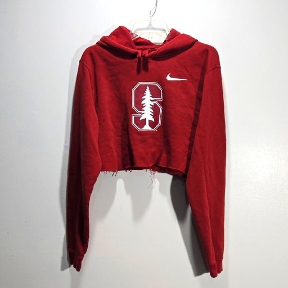 Nike Cropped Hoodie Stanford Fan Student Alumni Top L - Picture 1 of 9